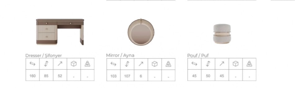 Oglinda Comoda dormitor AURA MZZ