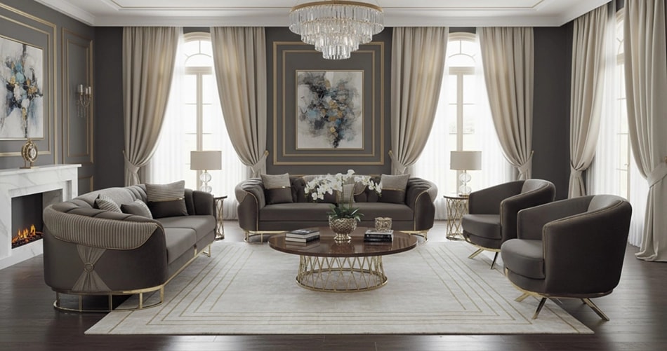 Set Canapea ELEGANCE TPT 3-1-1- Fixa